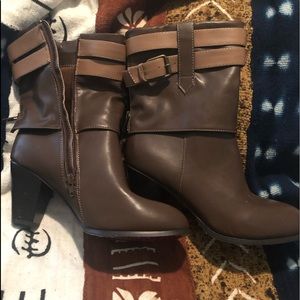 Brown heeled boots